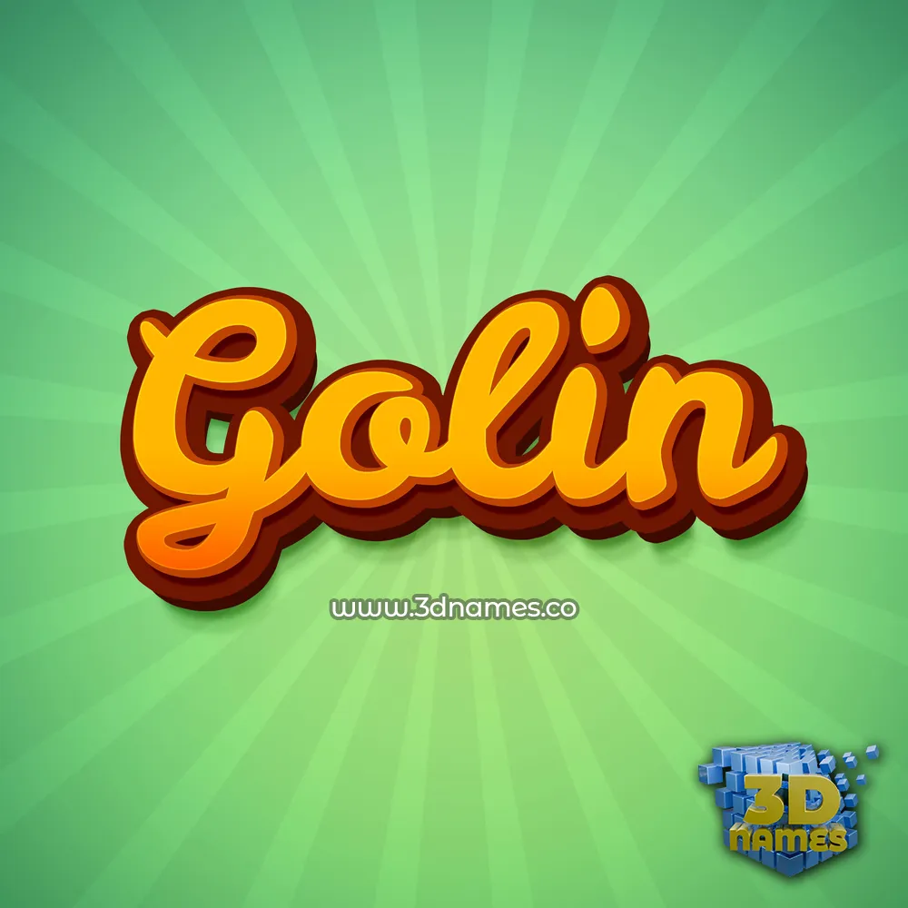 golin in Green Rays style - 3D name wallpaper