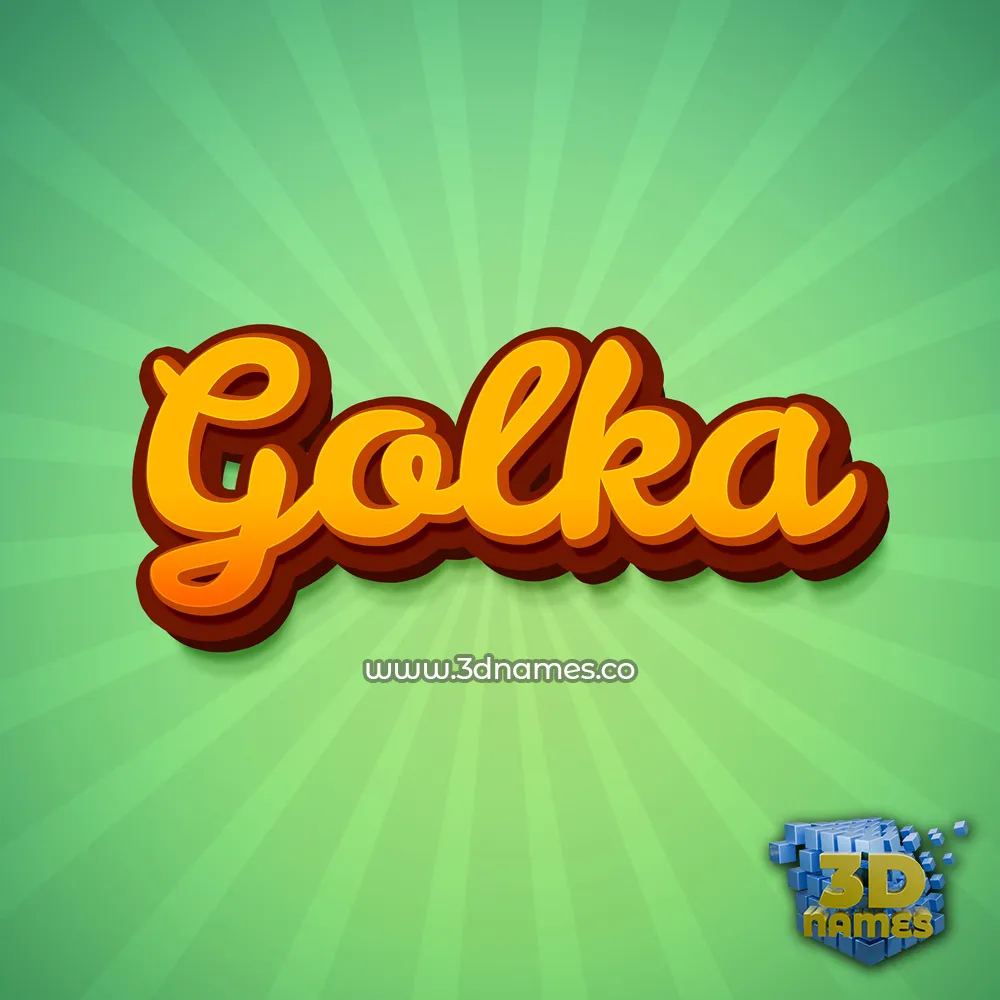 golka in Green Rays style - 3D name wallpaper