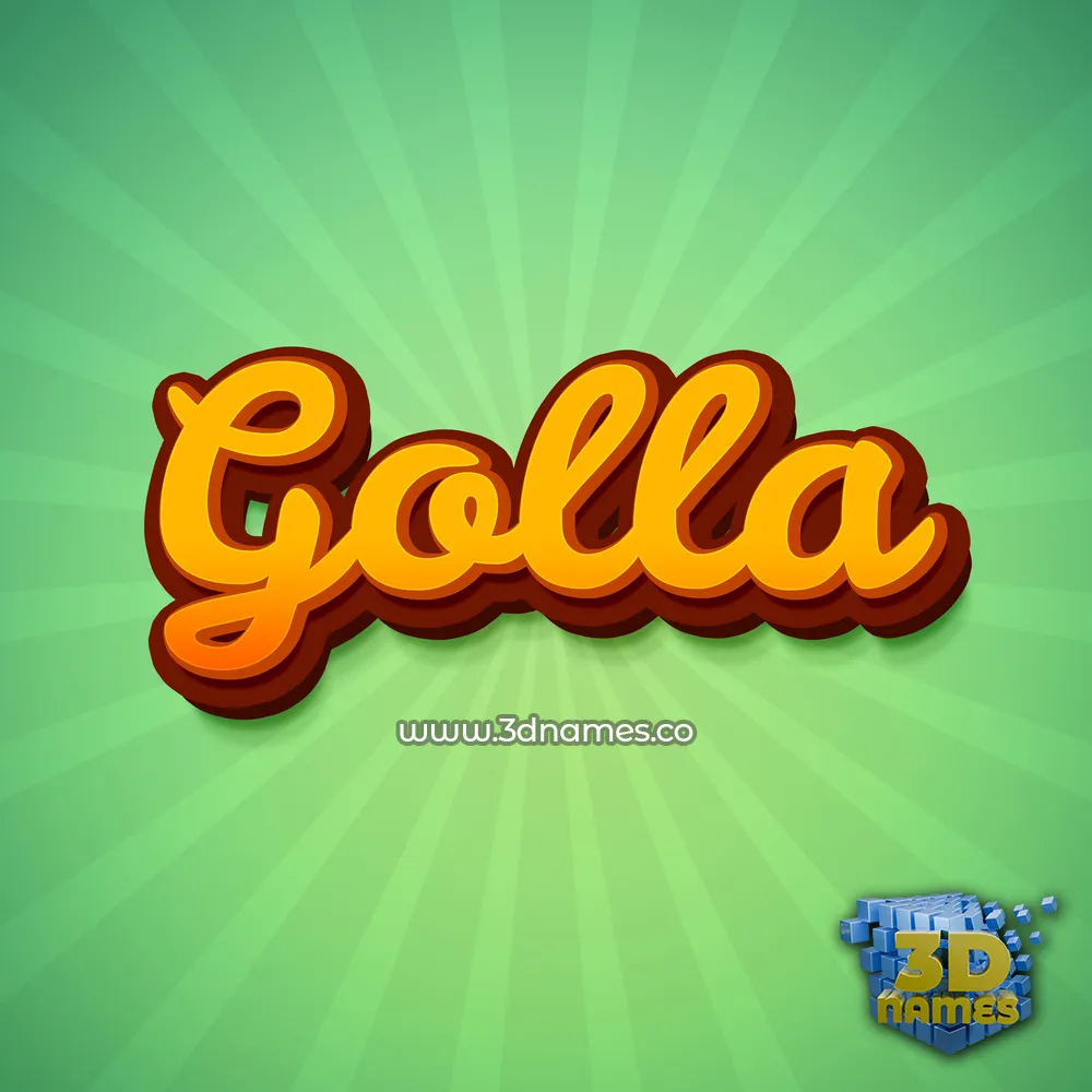 golla in Green Rays style - 3D name wallpaper