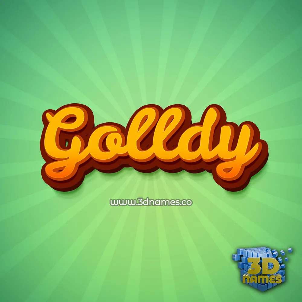 golldy in Green Rays style - 3D name wallpaper