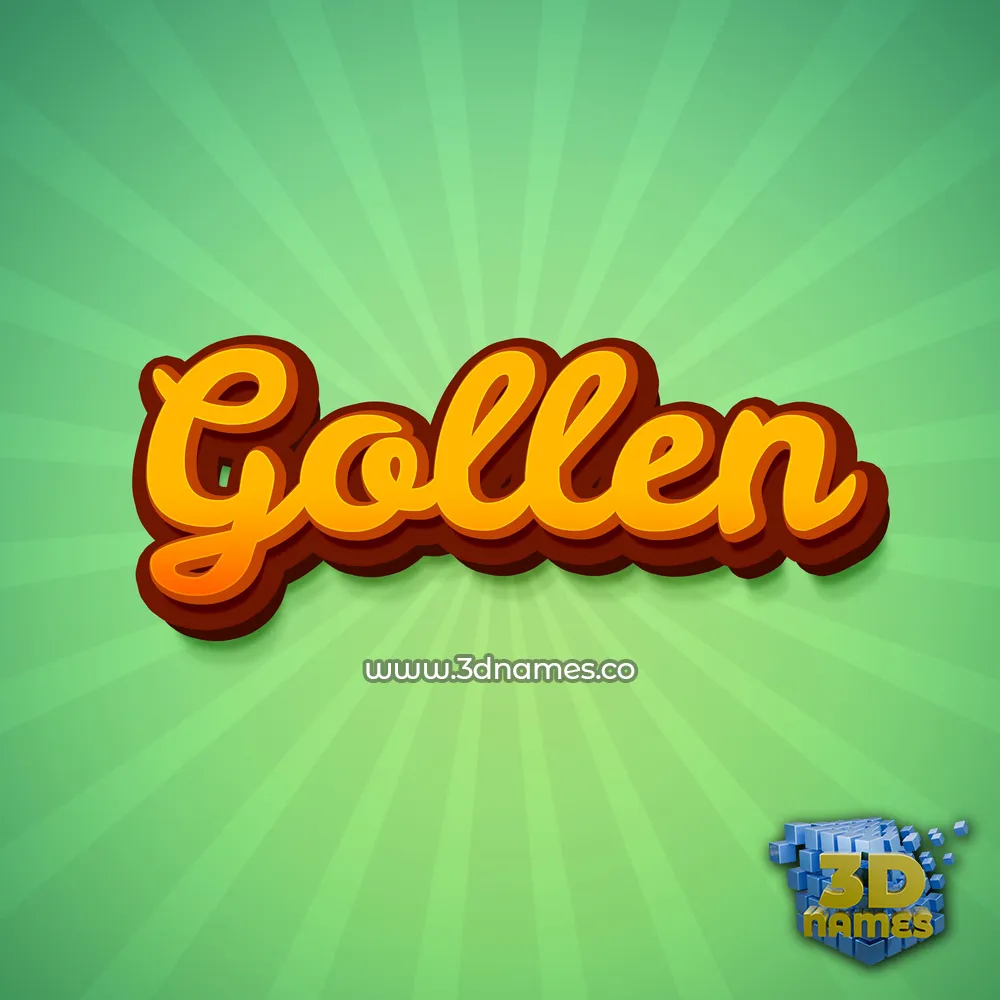gollen in Green Rays style - 3D name wallpaper