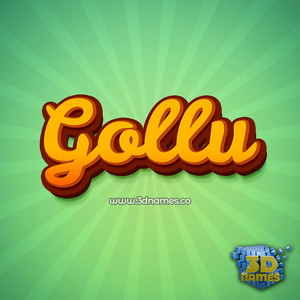 gollu in Green Rays style - 3D name wallpaper