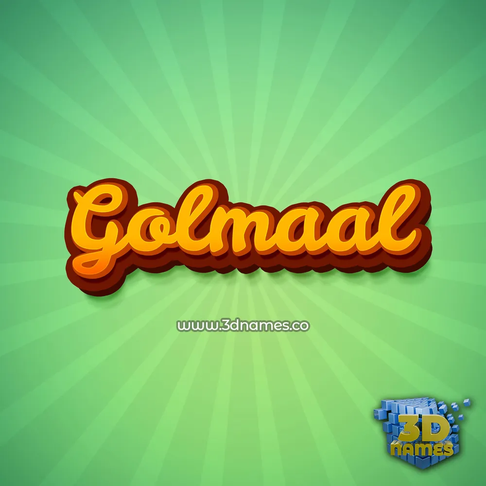 golmaal in Green Rays style - 3D name wallpaper