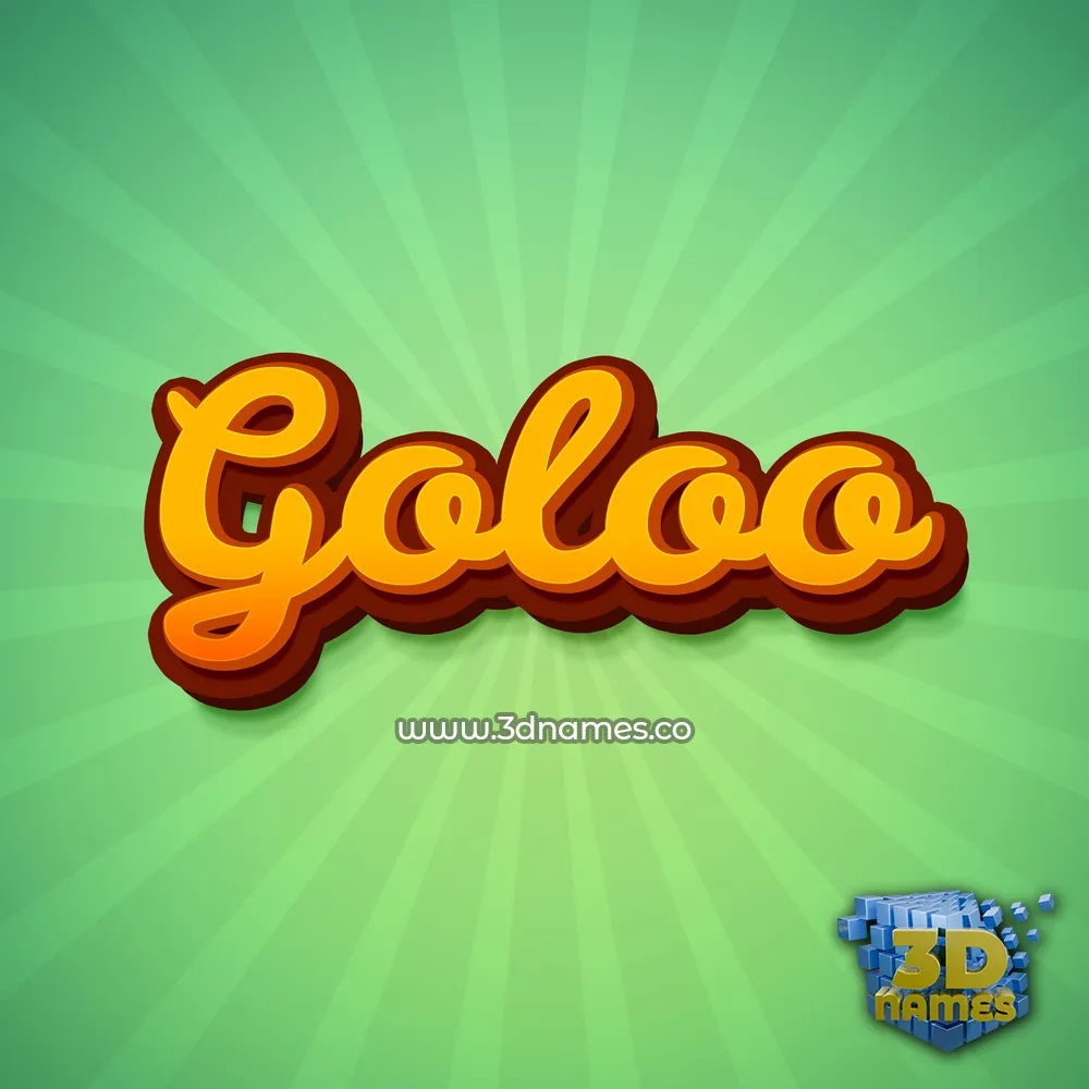 goloo in Green Rays style - 3D name wallpaper