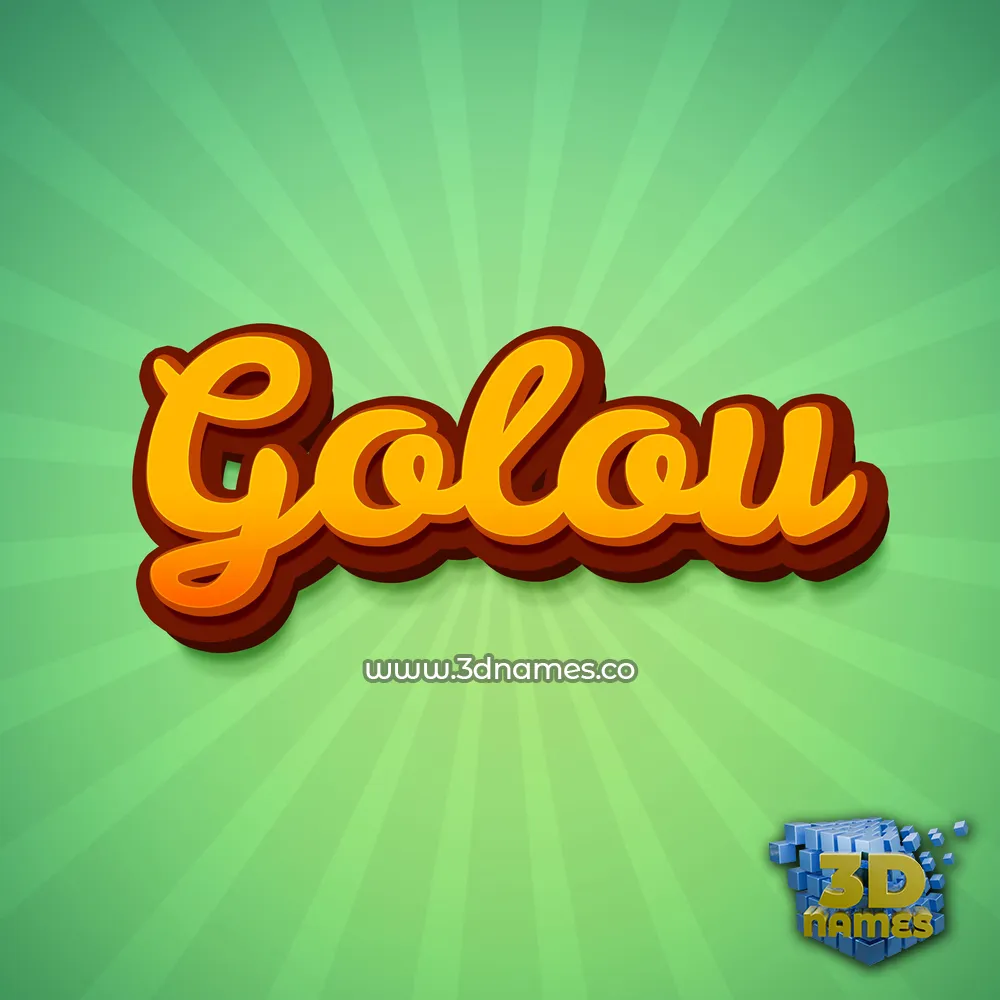 golou in Green Rays style - 3D name wallpaper
