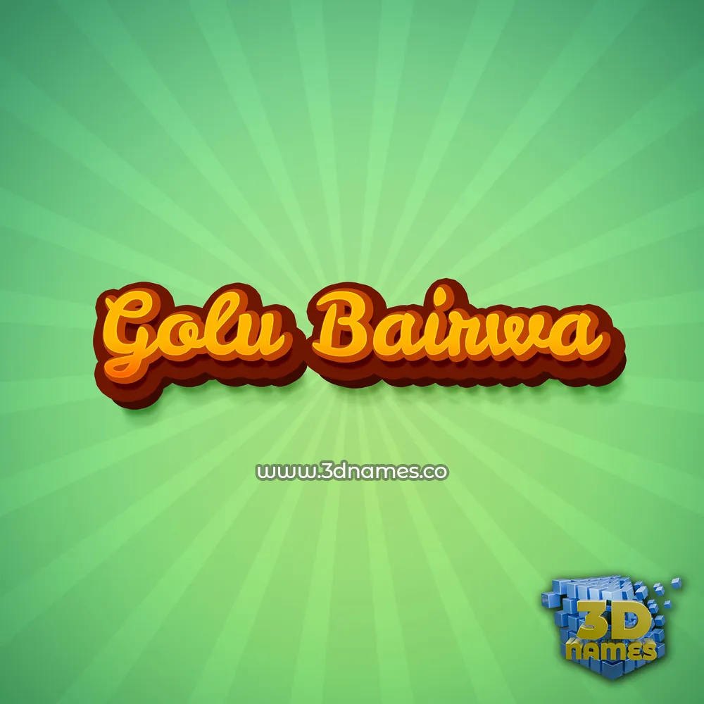 golu bairwa in Green Rays style - 3D name wallpaper