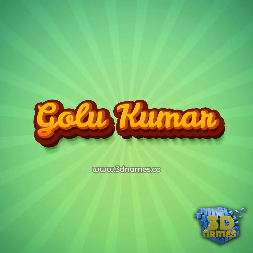 golu kumar in Green Rays style - 3D name wallpaper