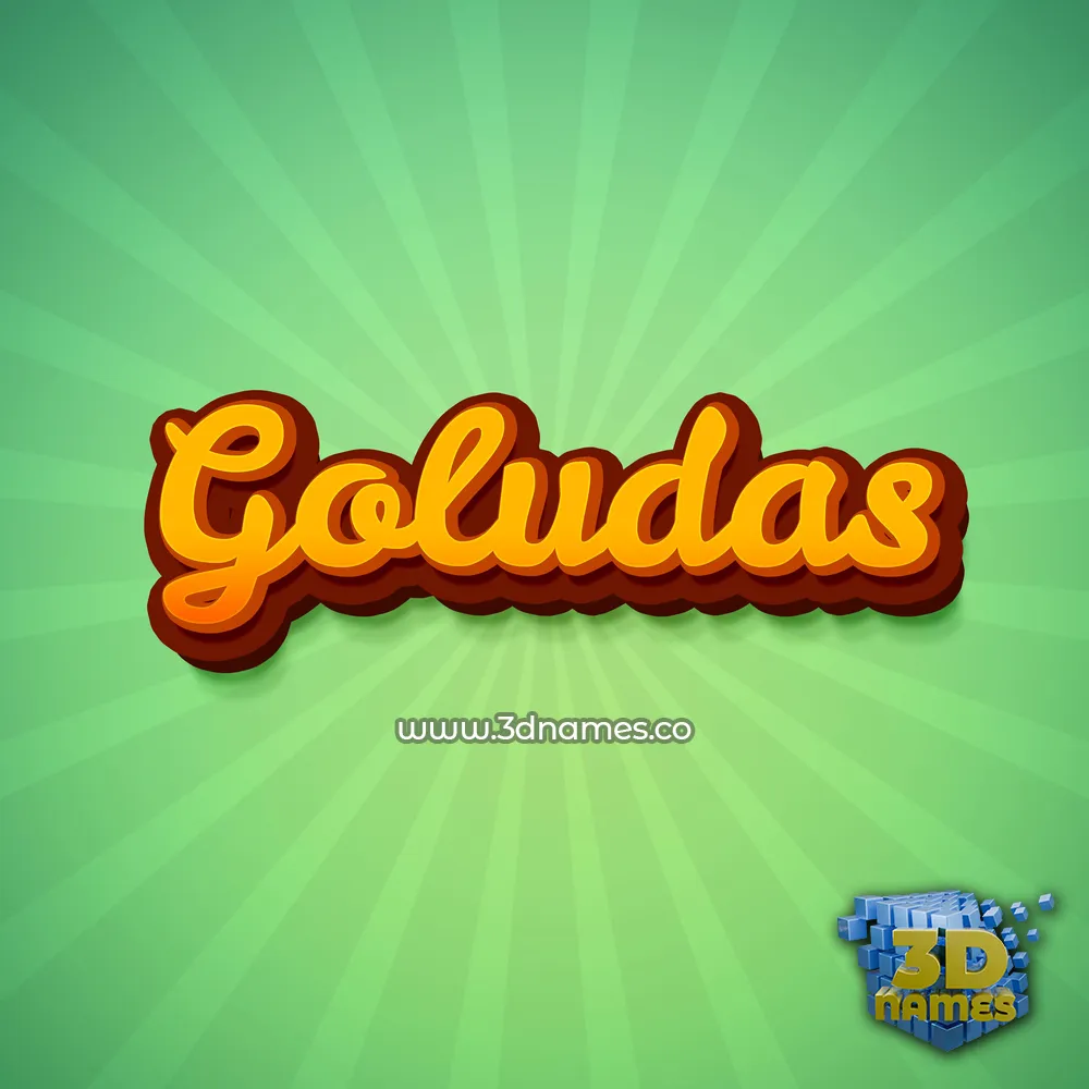 goludas in Green Rays style - 3D name wallpaper