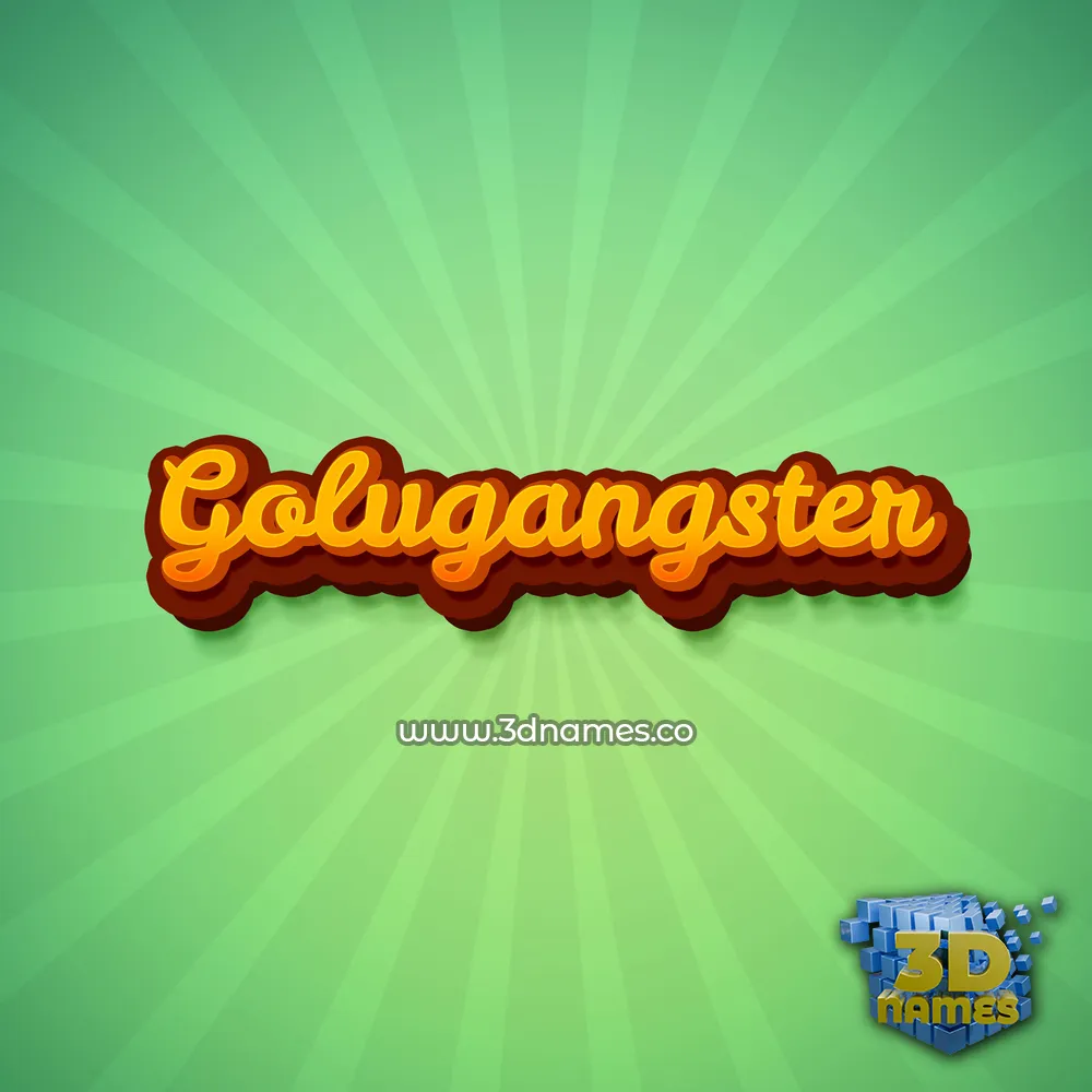 golugangster in Green Rays style - 3D name wallpaper
