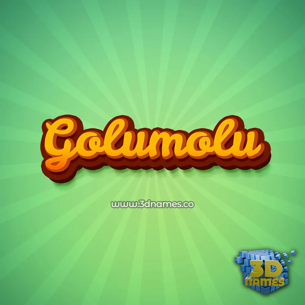 golumolu in Green Rays style - 3D name wallpaper