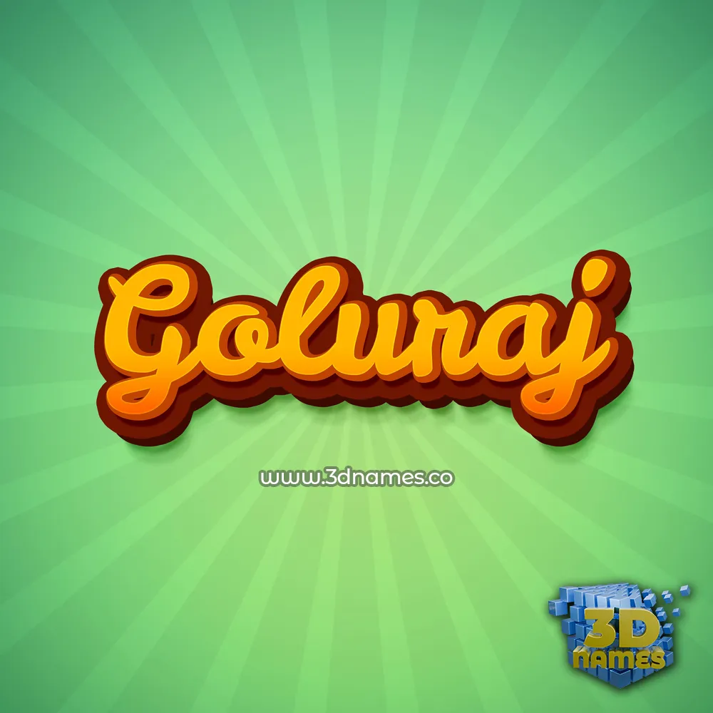 goluraj in Green Rays style - 3D name wallpaper