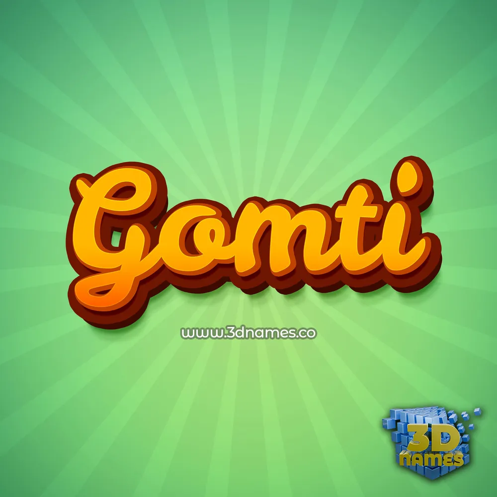 gomti in Green Rays style - 3D name wallpaper