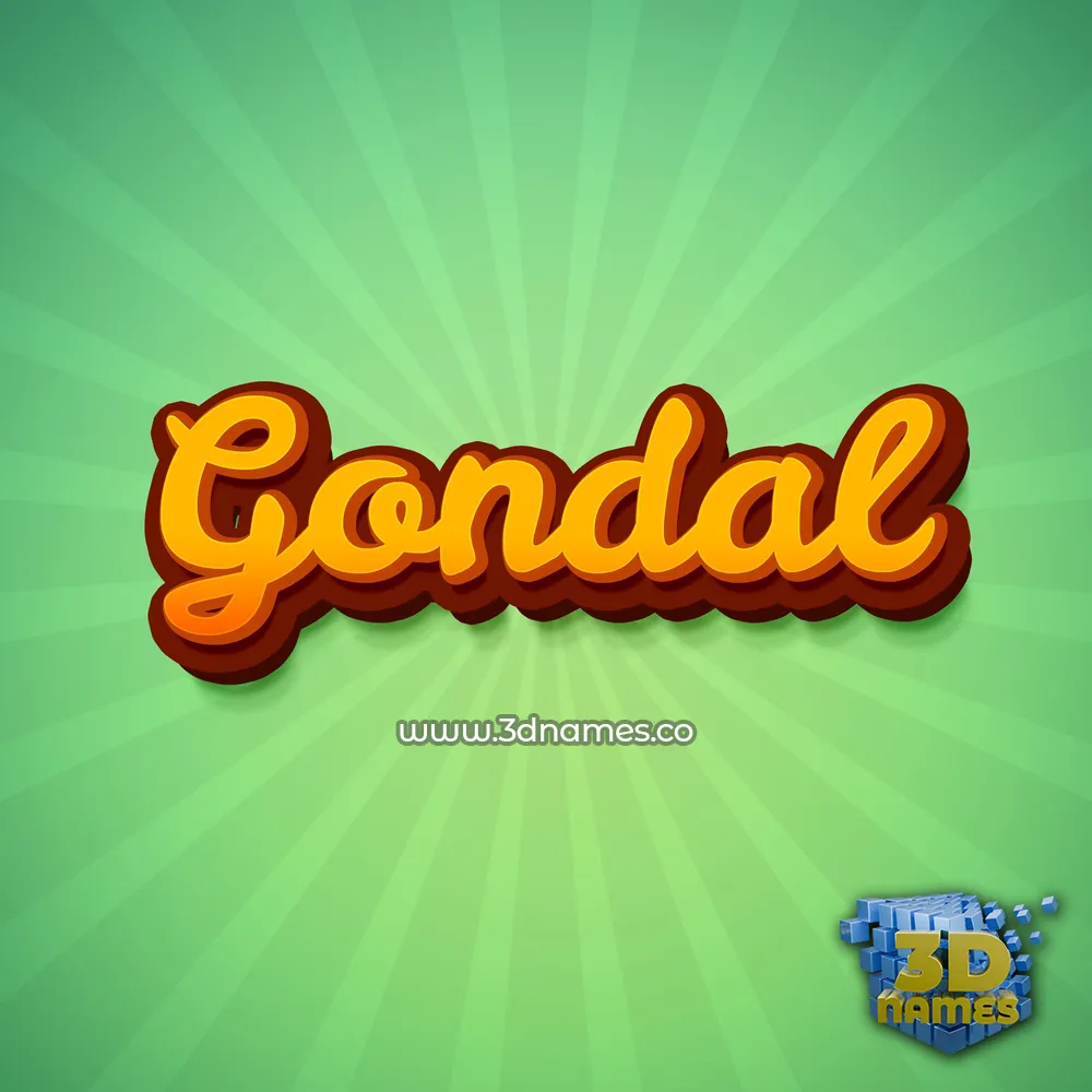 gondal in Green Rays style - 3D name wallpaper