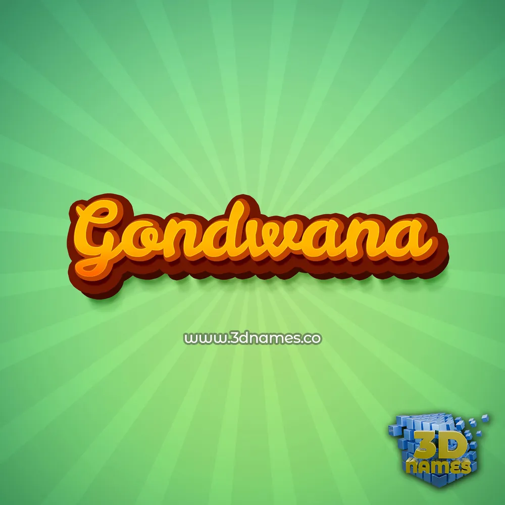 gondwana in Green Rays style - 3D name wallpaper
