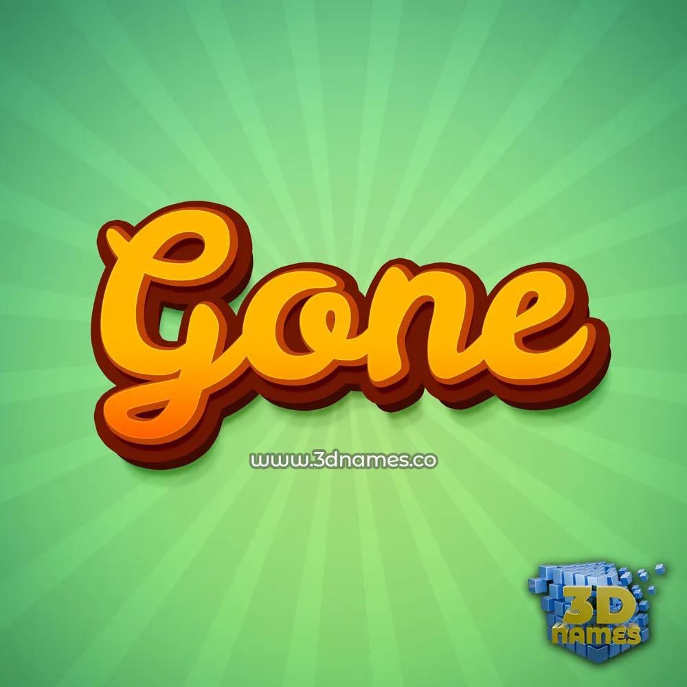 gone in Green Rays style - 3D name wallpaper