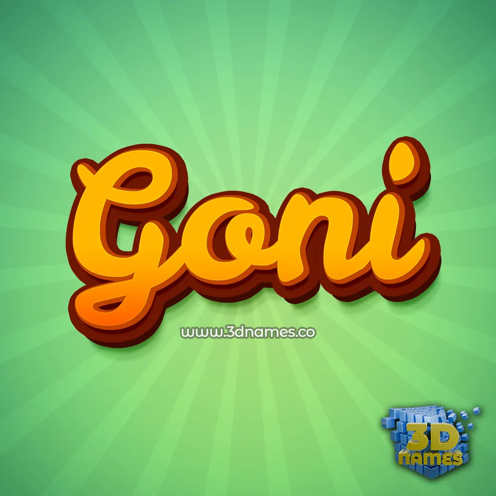 goni in Green Rays style - 3D name wallpaper