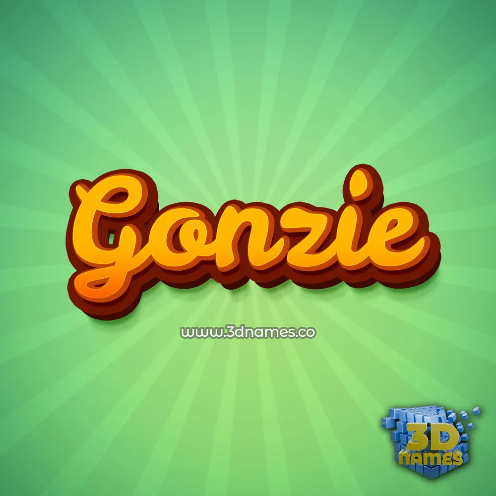 gonzie in Green Rays style - 3D name wallpaper