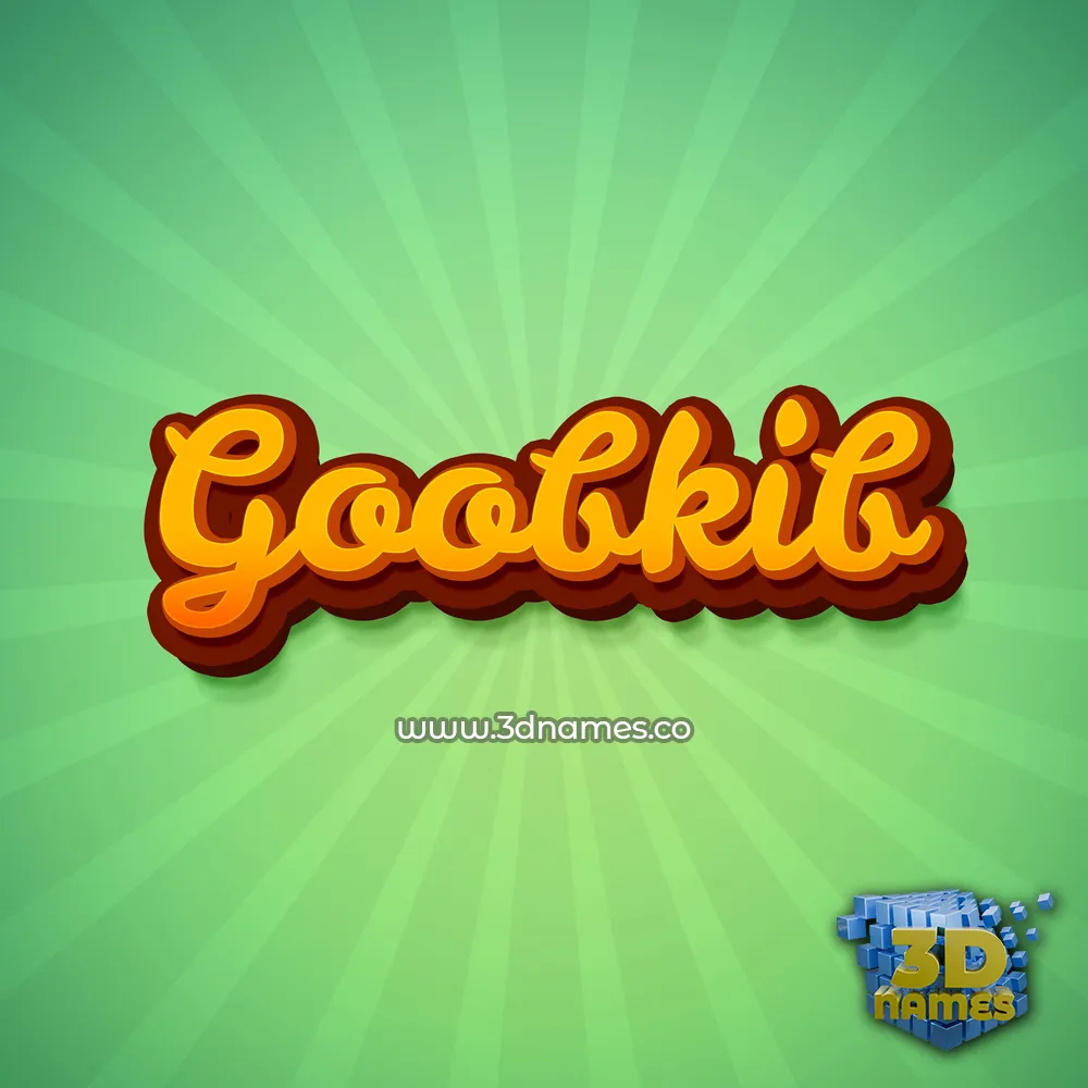 goobkib in Green Rays style - 3D name wallpaper
