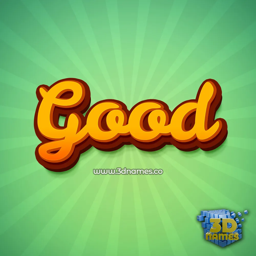 good in Green Rays style - 3D name wallpaper
