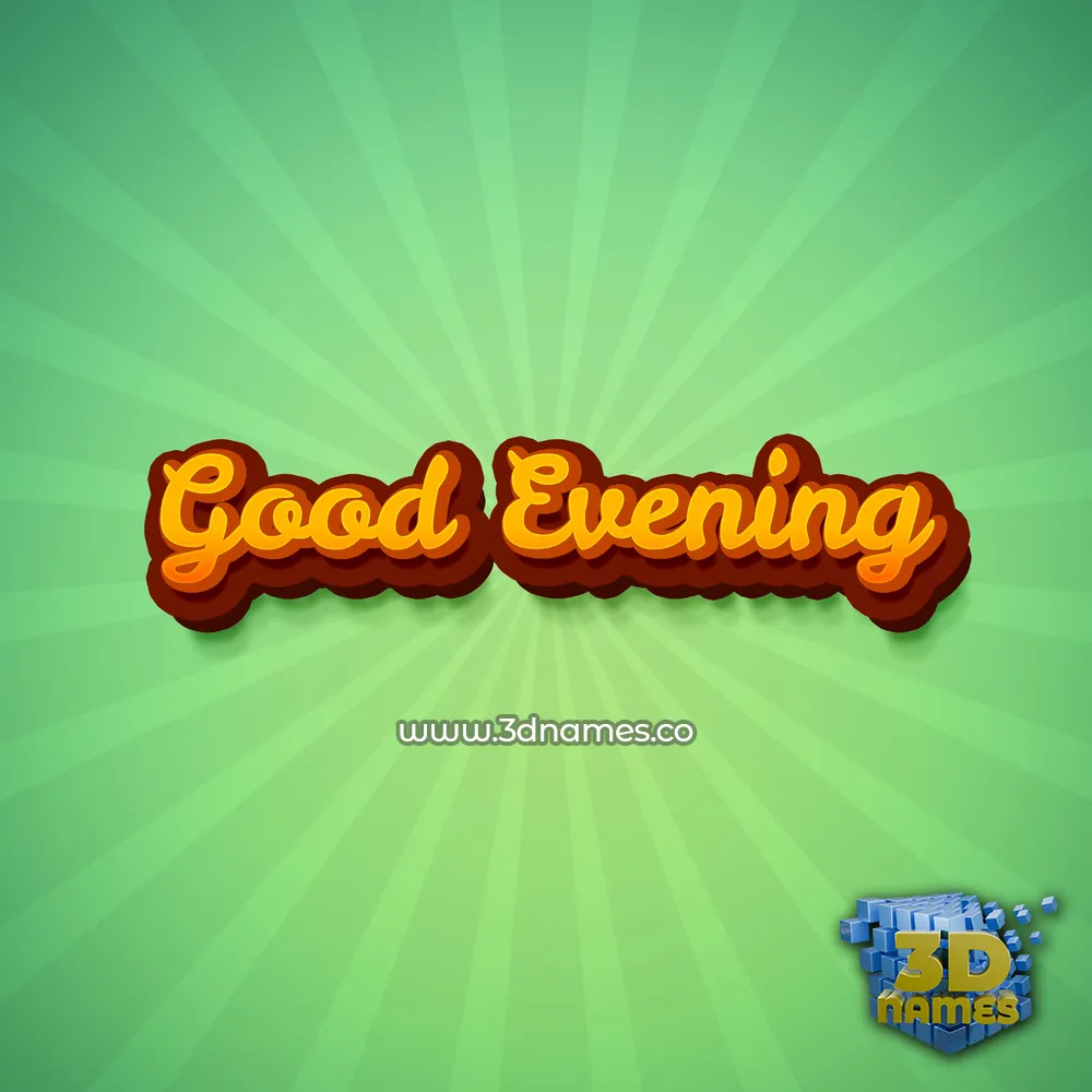 good evening in Green Rays style - 3D name wallpaper