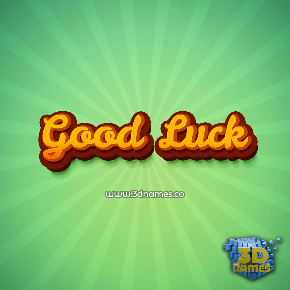 good luck in Green Rays style - 3D name wallpaper