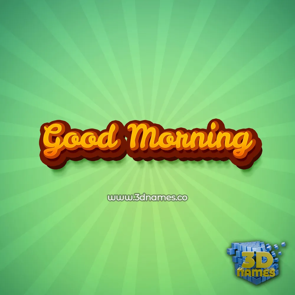good morning in Green Rays style - 3D name wallpaper