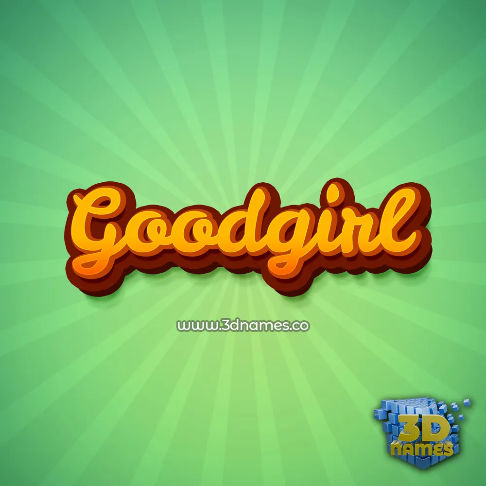 goodgirl in Green Rays style - 3D name wallpaper