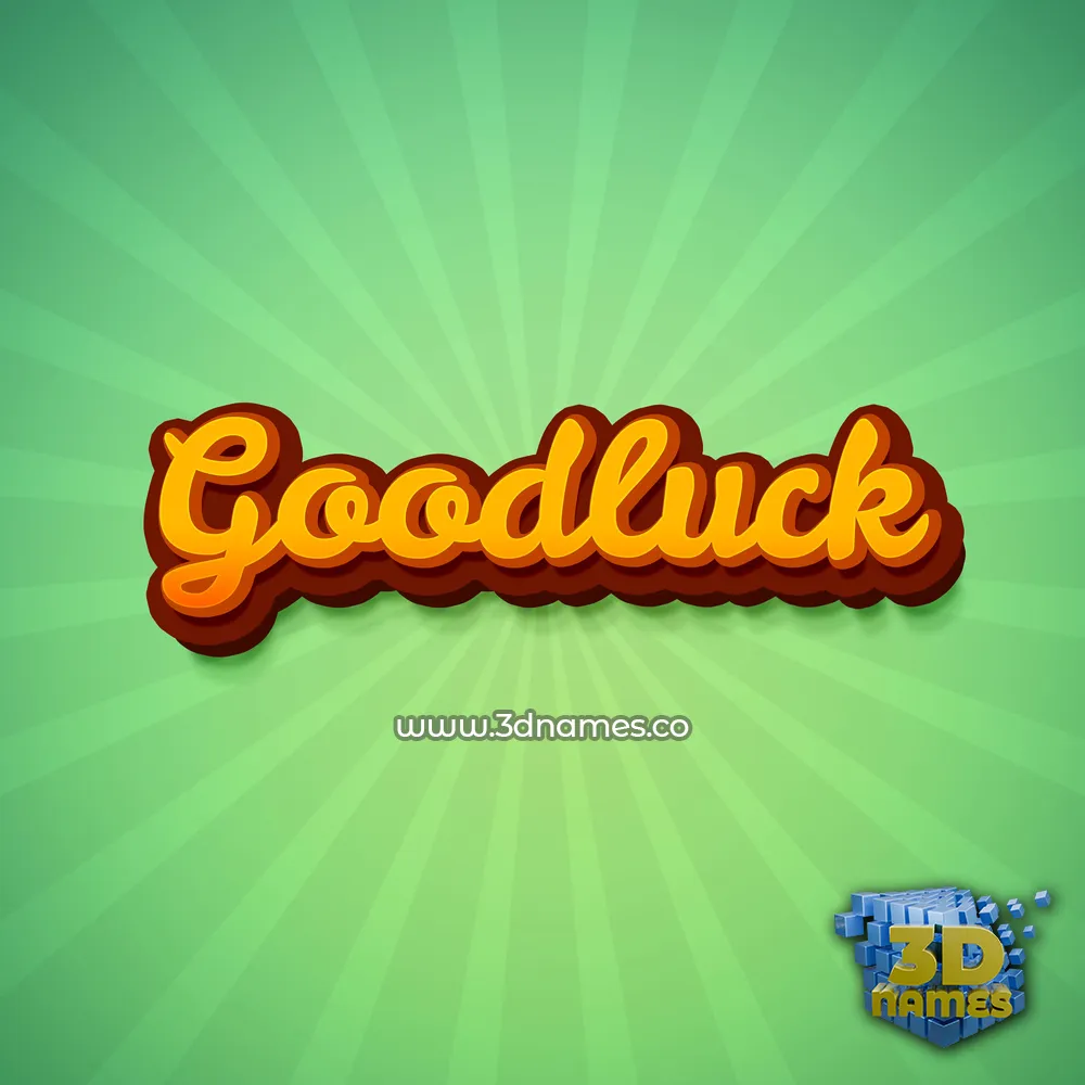 goodluck in Green Rays style - 3D name wallpaper