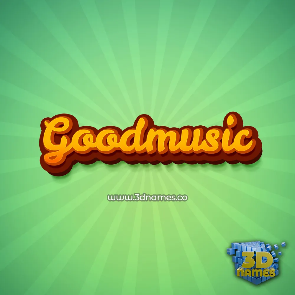 goodmusic in Green Rays style - 3D name wallpaper