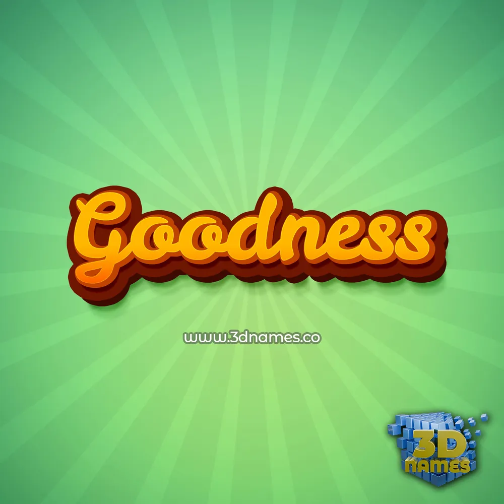 goodness in Green Rays style - 3D name wallpaper