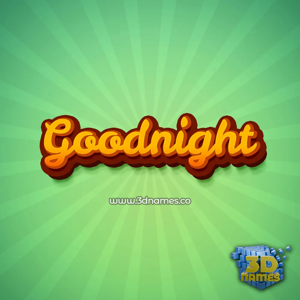 goodnight in Green Rays style - 3D name wallpaper