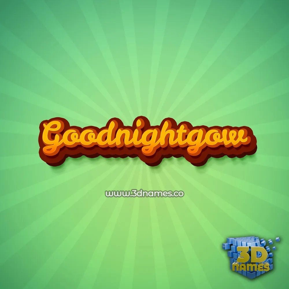 goodnightgow in Green Rays style - 3D name wallpaper
