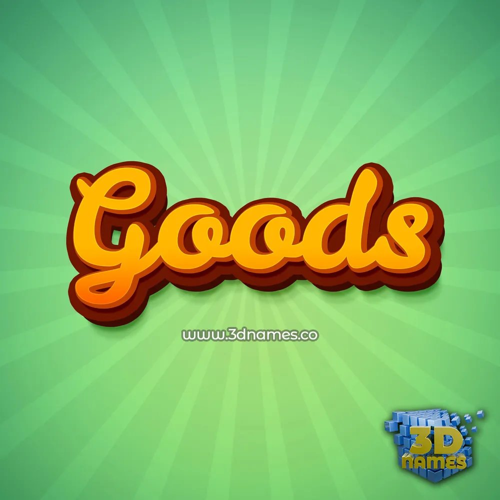 goods in Green Rays style - 3D name wallpaper
