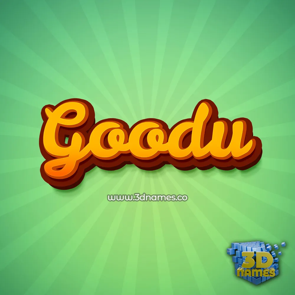 goodu in Green Rays style - 3D name wallpaper