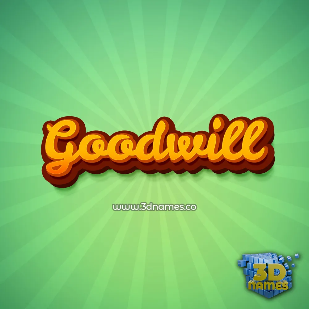 goodwill in Green Rays style - 3D name wallpaper