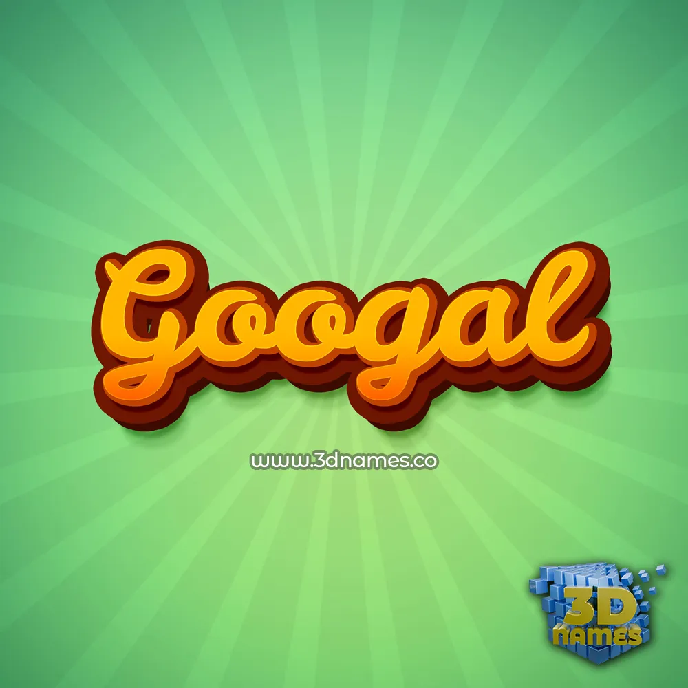 googal in Green Rays style - 3D name wallpaper