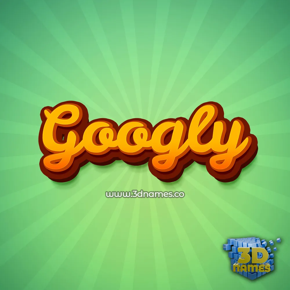 googly in Green Rays style - 3D name wallpaper