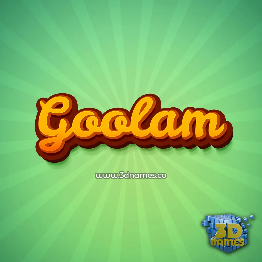 goolam in Green Rays style - 3D name wallpaper