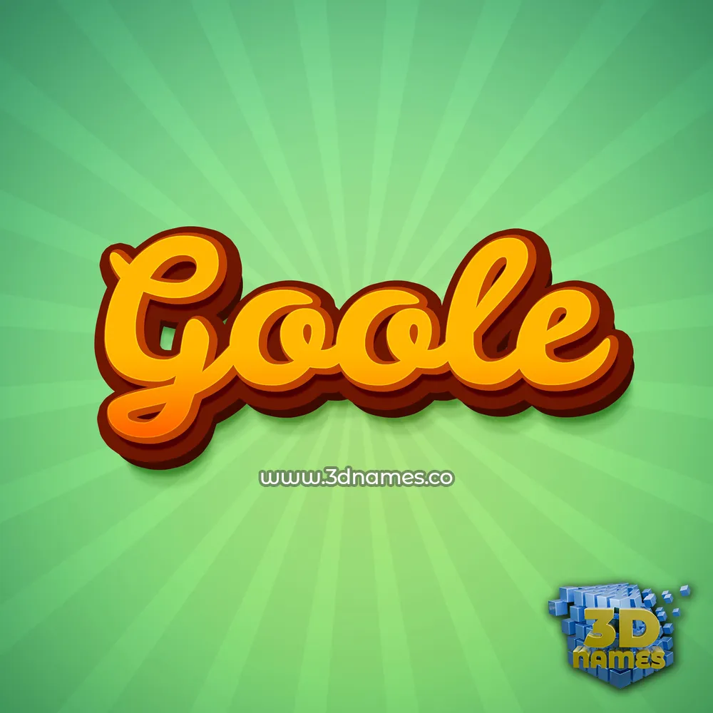 goole in Green Rays style - 3D name wallpaper