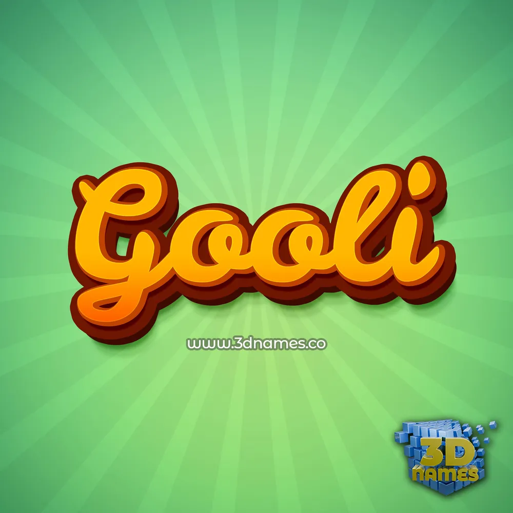 gooli in Green Rays style - 3D name wallpaper