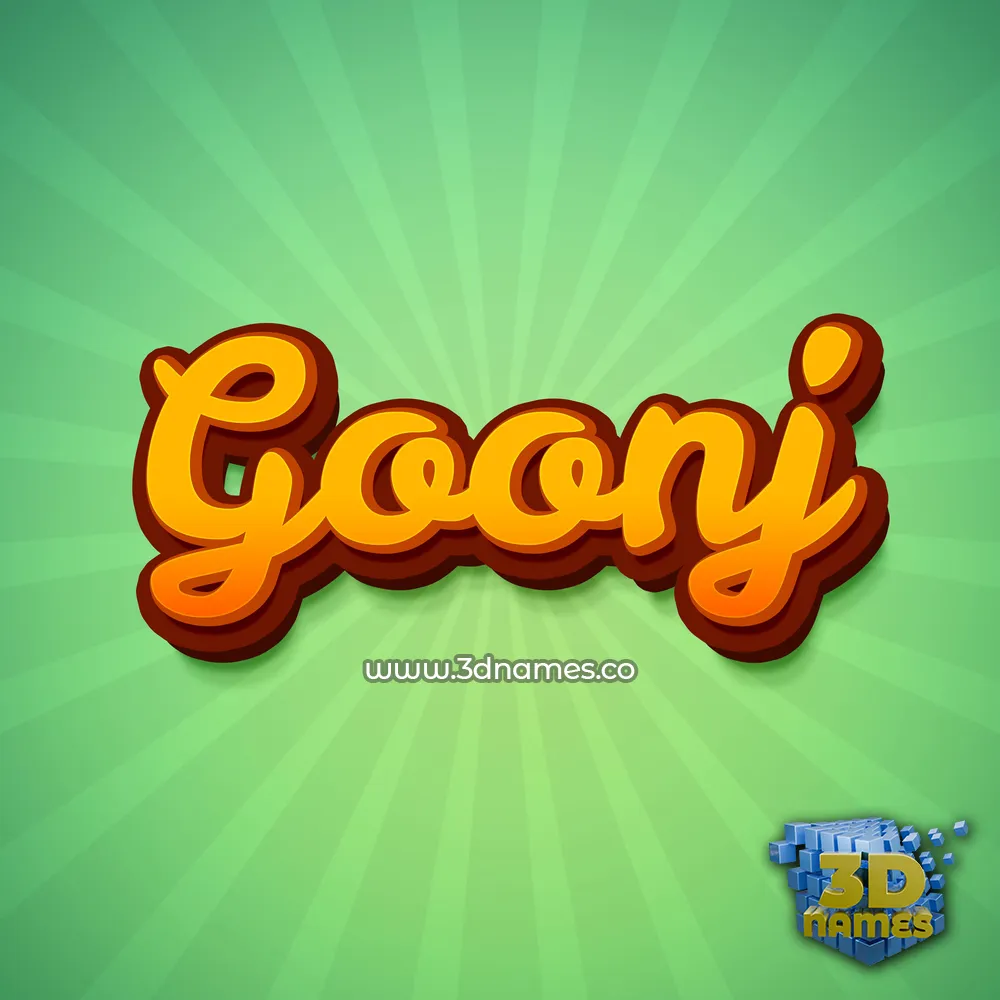 goonj in Green Rays style - 3D name wallpaper