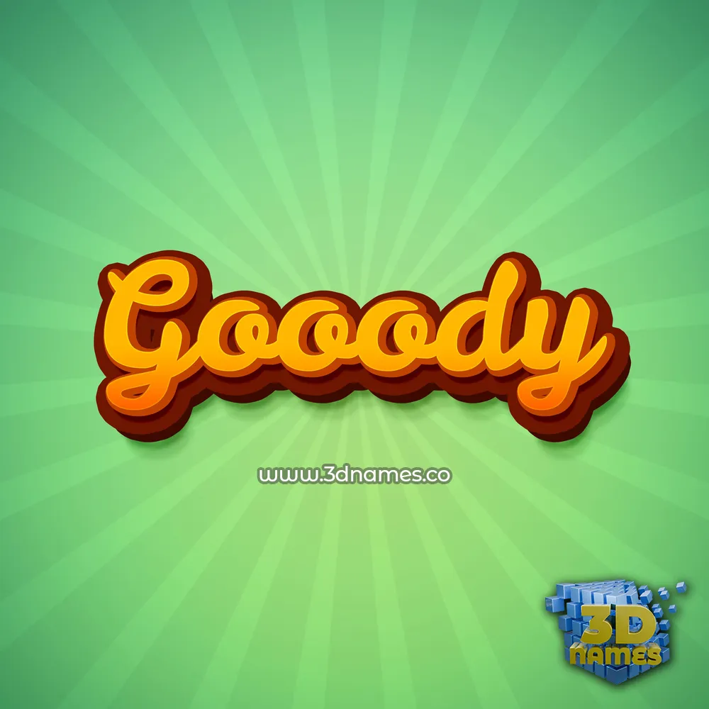 gooody in Green Rays style - 3D name wallpaper