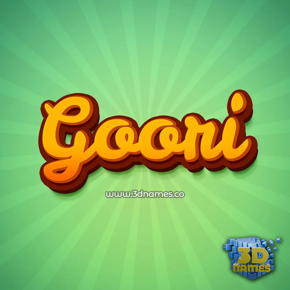 goori in Green Rays style - 3D name wallpaper