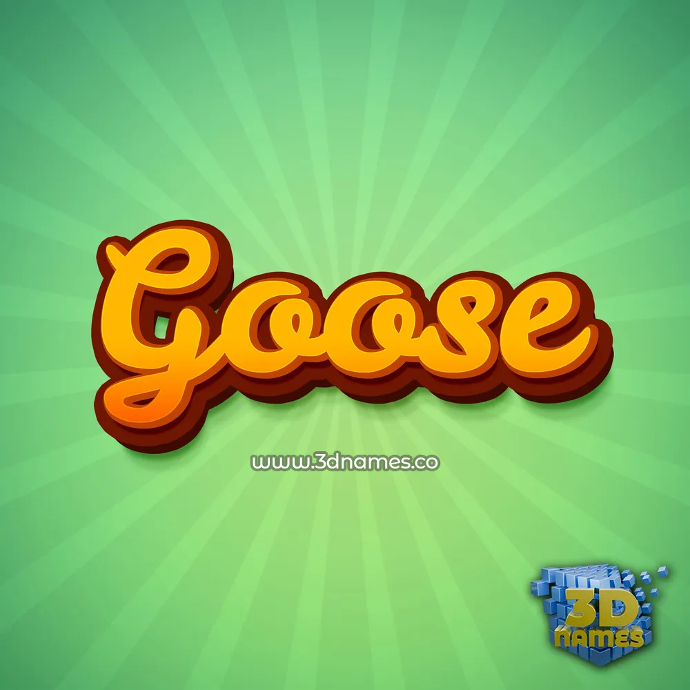 goose in Green Rays style - 3D name wallpaper