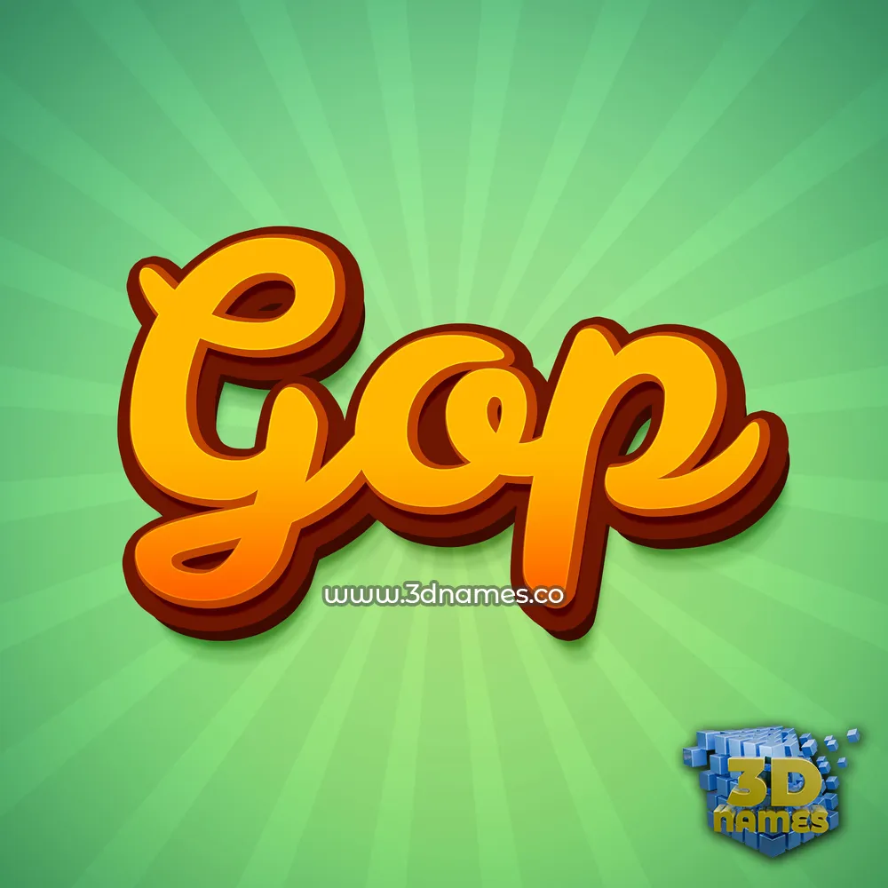 gop in Green Rays style - 3D name wallpaper