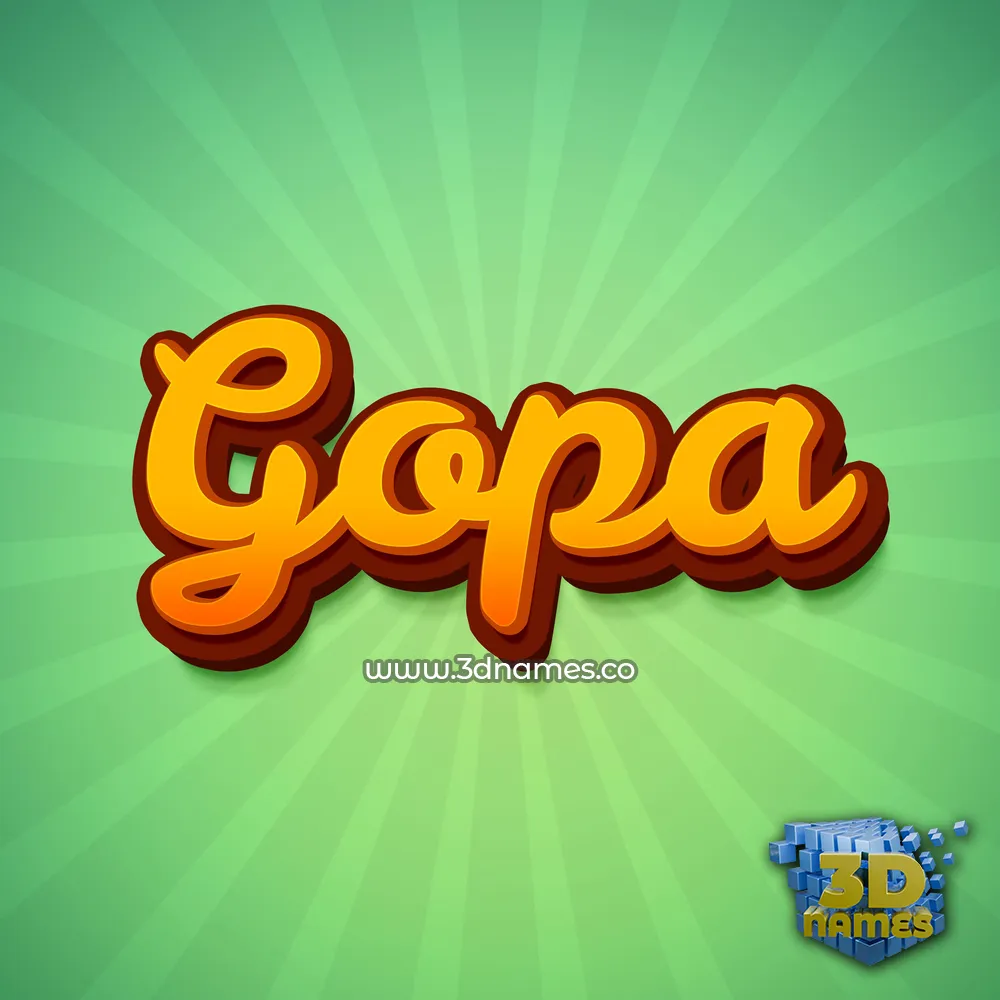 gopa in Green Rays style - 3D name wallpaper