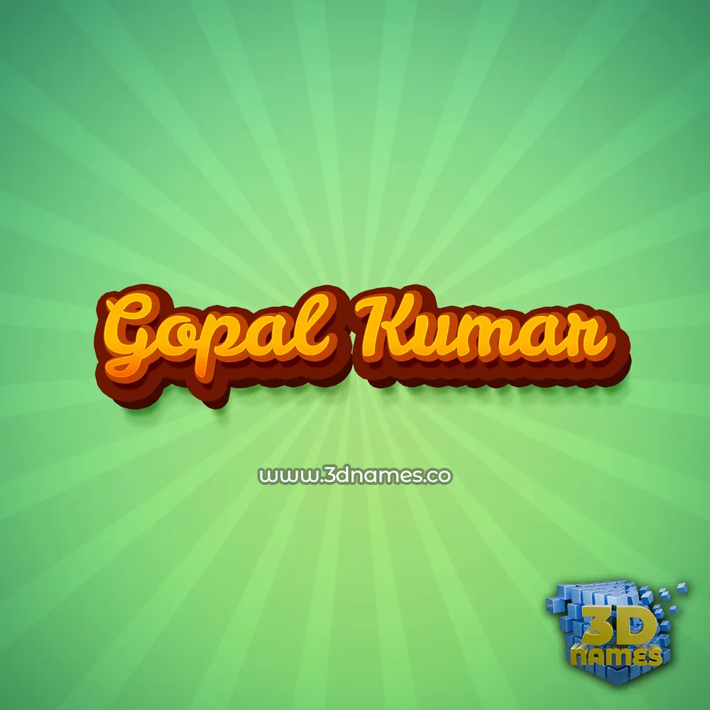 gopal kumar in Green Rays style - 3D name wallpaper
