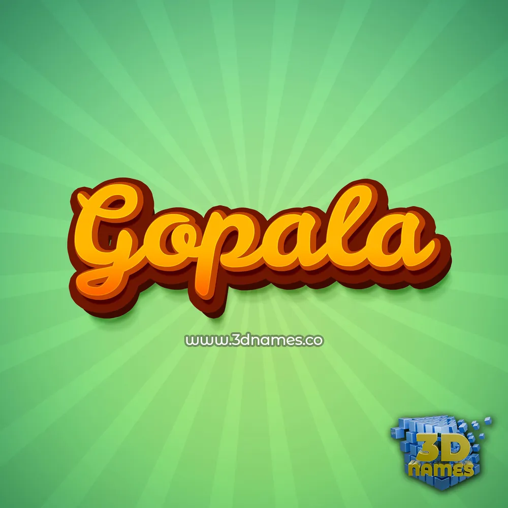 gopala in Green Rays style - 3D name wallpaper