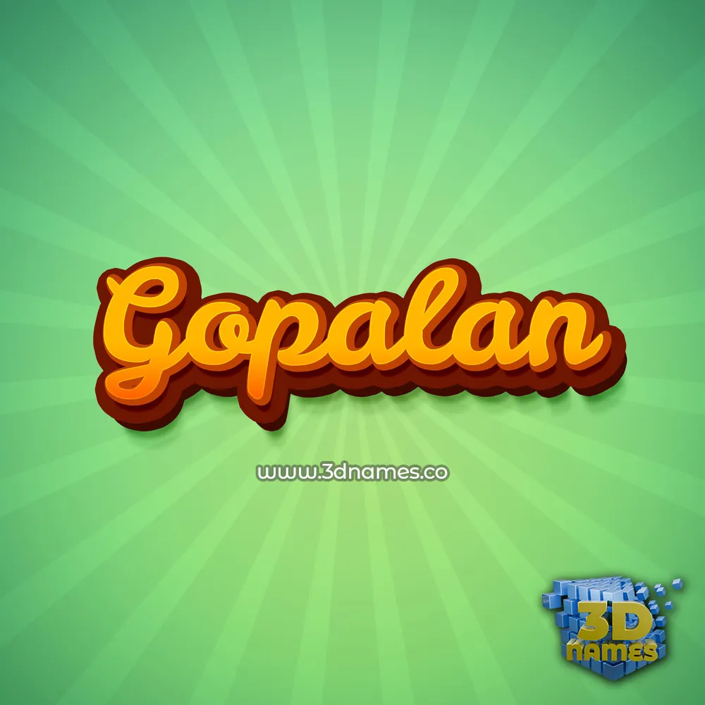 gopalan in Green Rays style - 3D name wallpaper
