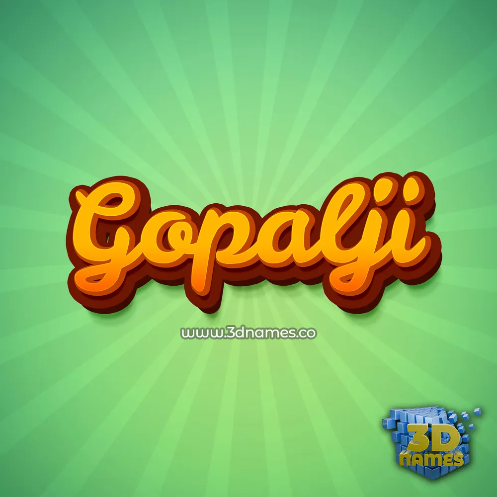 gopalji in Green Rays style - 3D name wallpaper